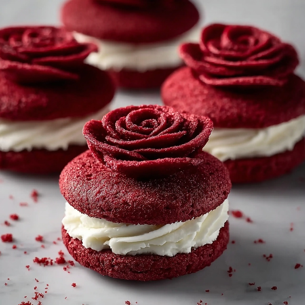 Red Velvet Rose Sandwich Cookies Recipe - Recipe Image