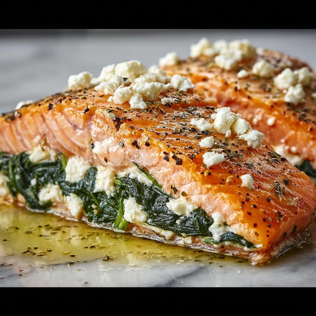Spinach and Feta Stuffed Salmon Recipe - Recipe Image