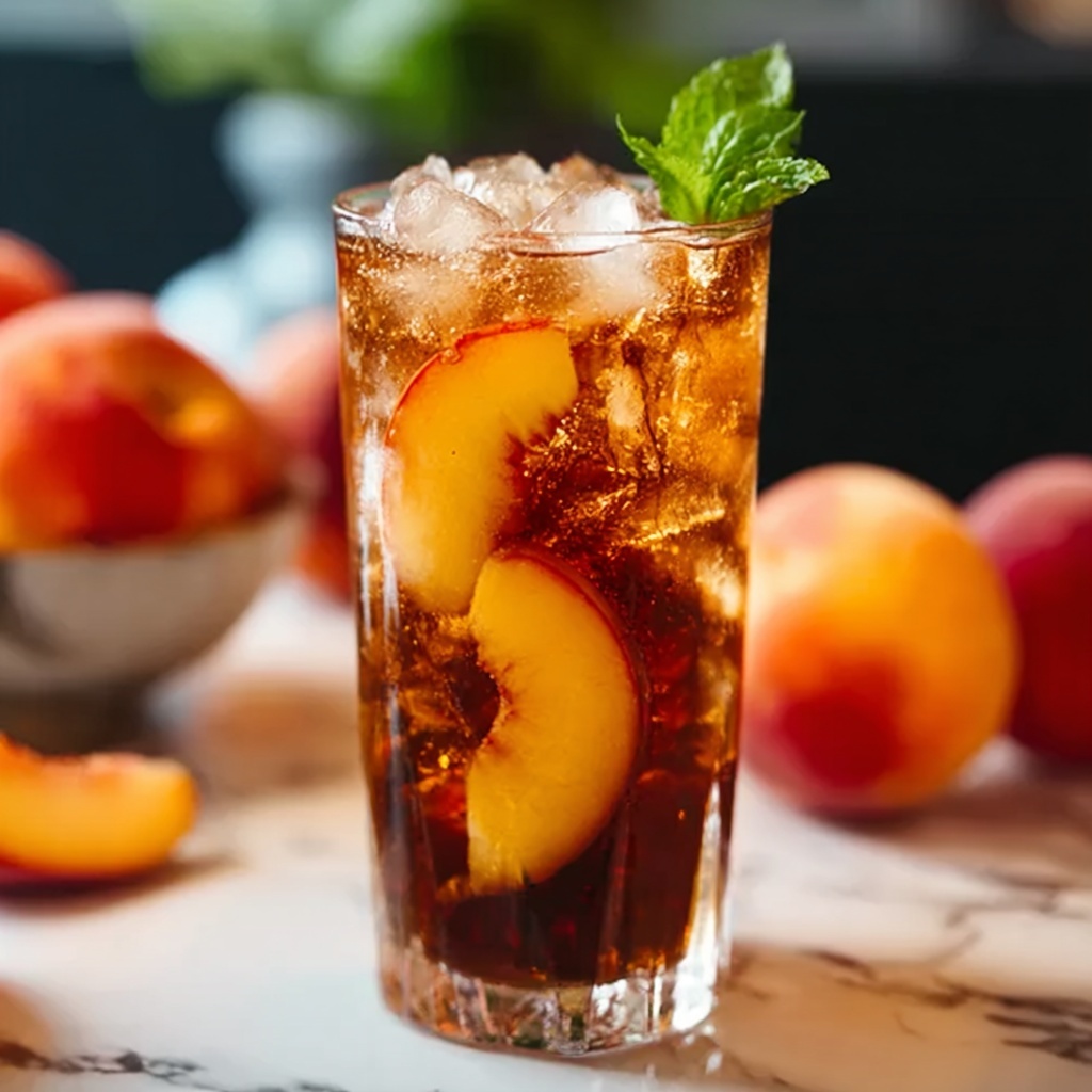 Sweet Peach Iced Tea Recipe - Recipe Image