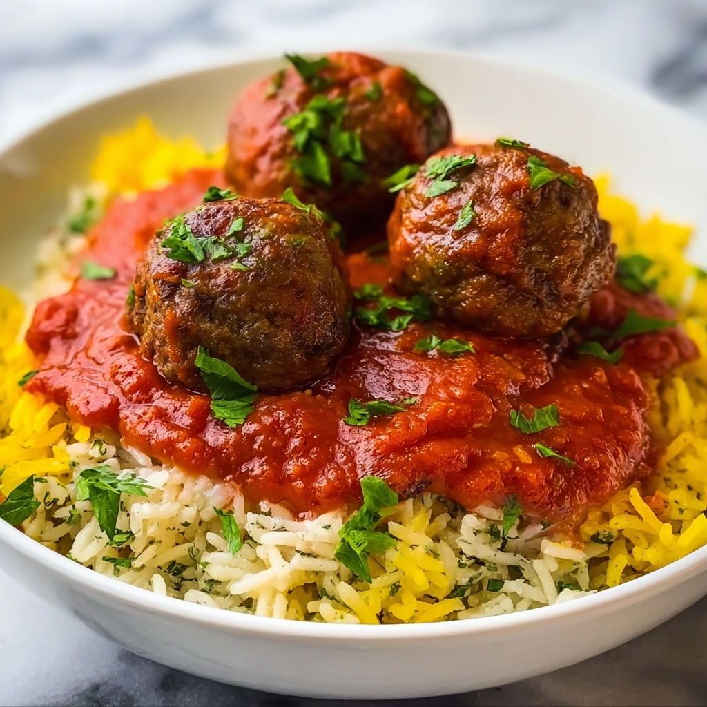 Meatballs with Tomato Sauce and Rice Recipe - Recipe Image