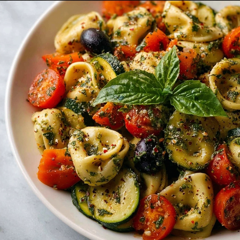 Zesty Italian Tortellini & Veggie Pasta Salad Recipe - Recipe Image