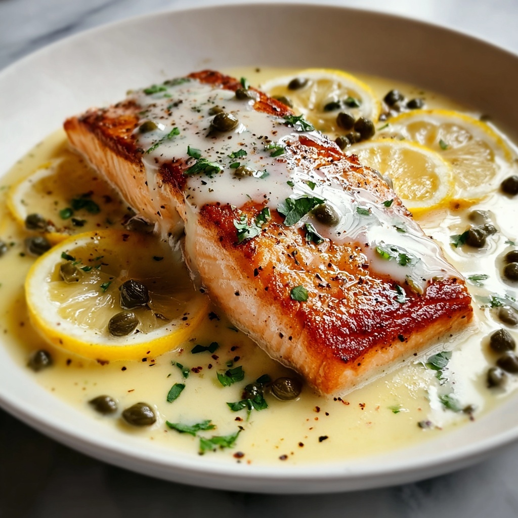 Creamy Salmon Piccata Recipe - Recipe Image