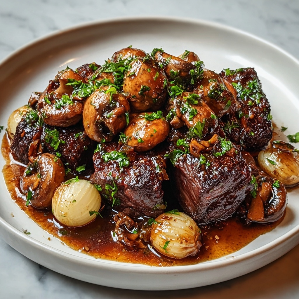 Wild Mushroom Beef Bourguignon Recipe - Recipe Image