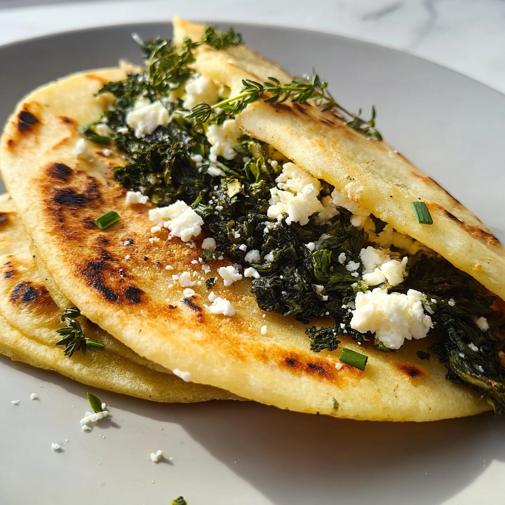 Turkish Spinach Feta Flatbread Recipe - Recipe Image