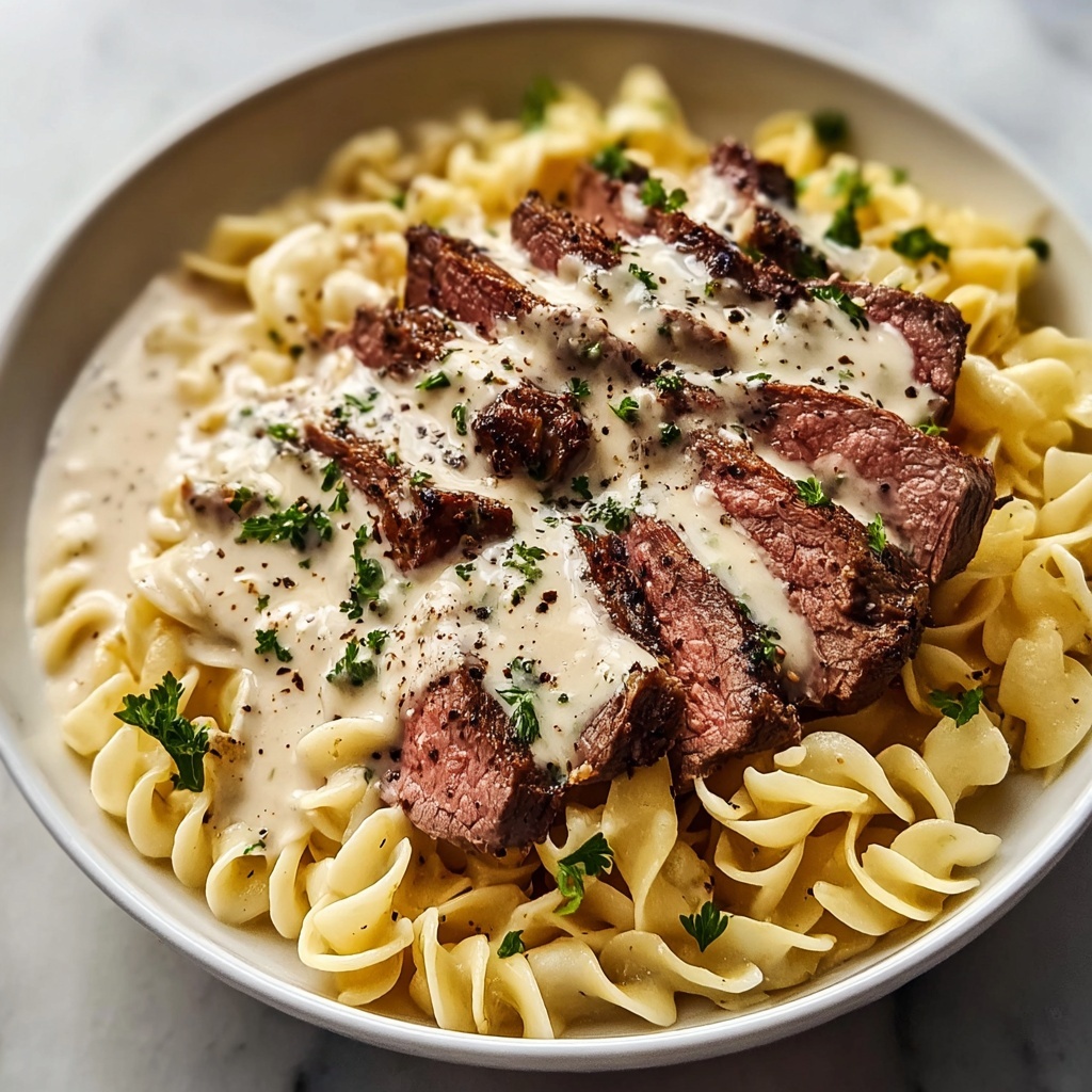 Creamy Cajun Steak Alfredo Recipe - Recipe Image