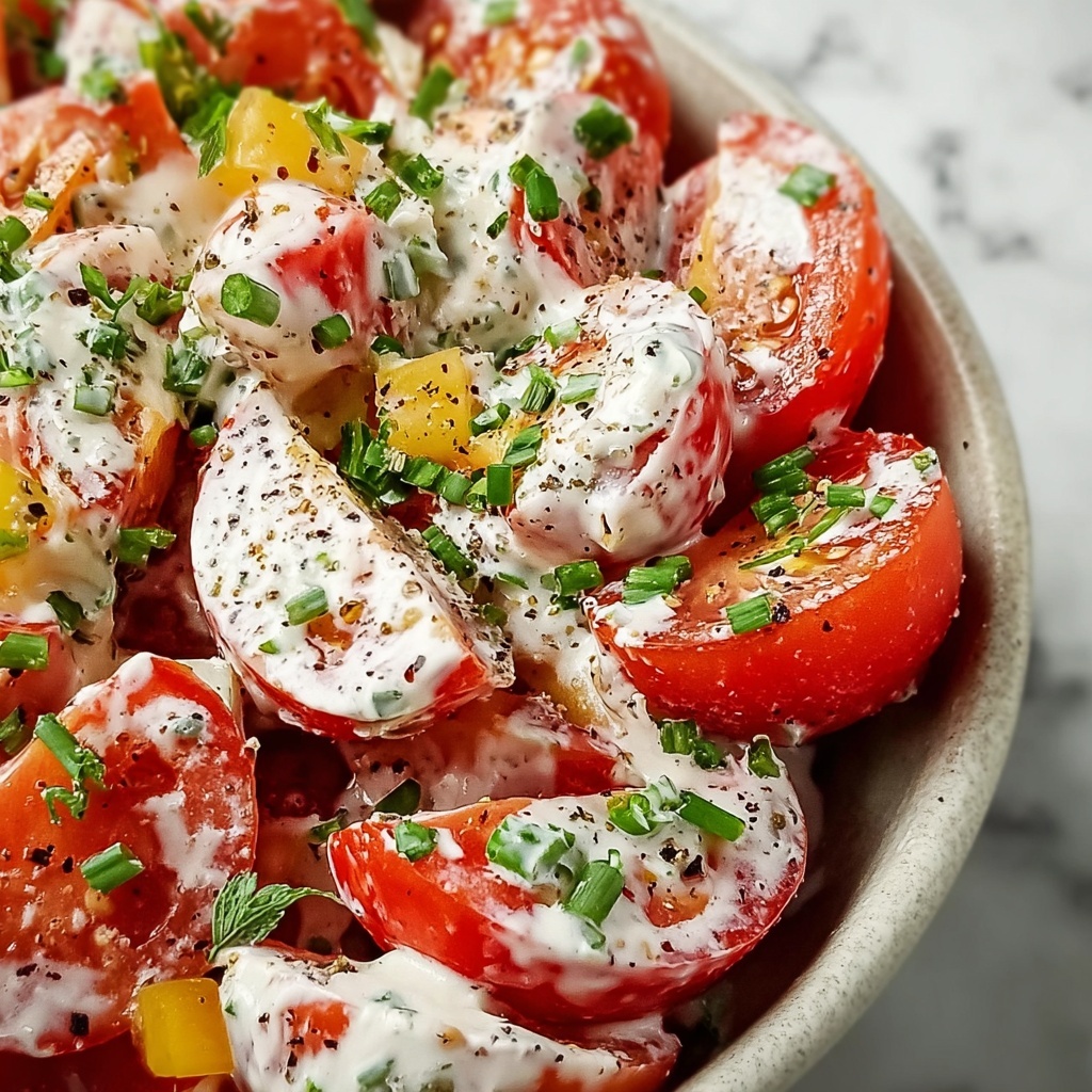 Tomato Garlic Salad Recipe - Recipe Image
