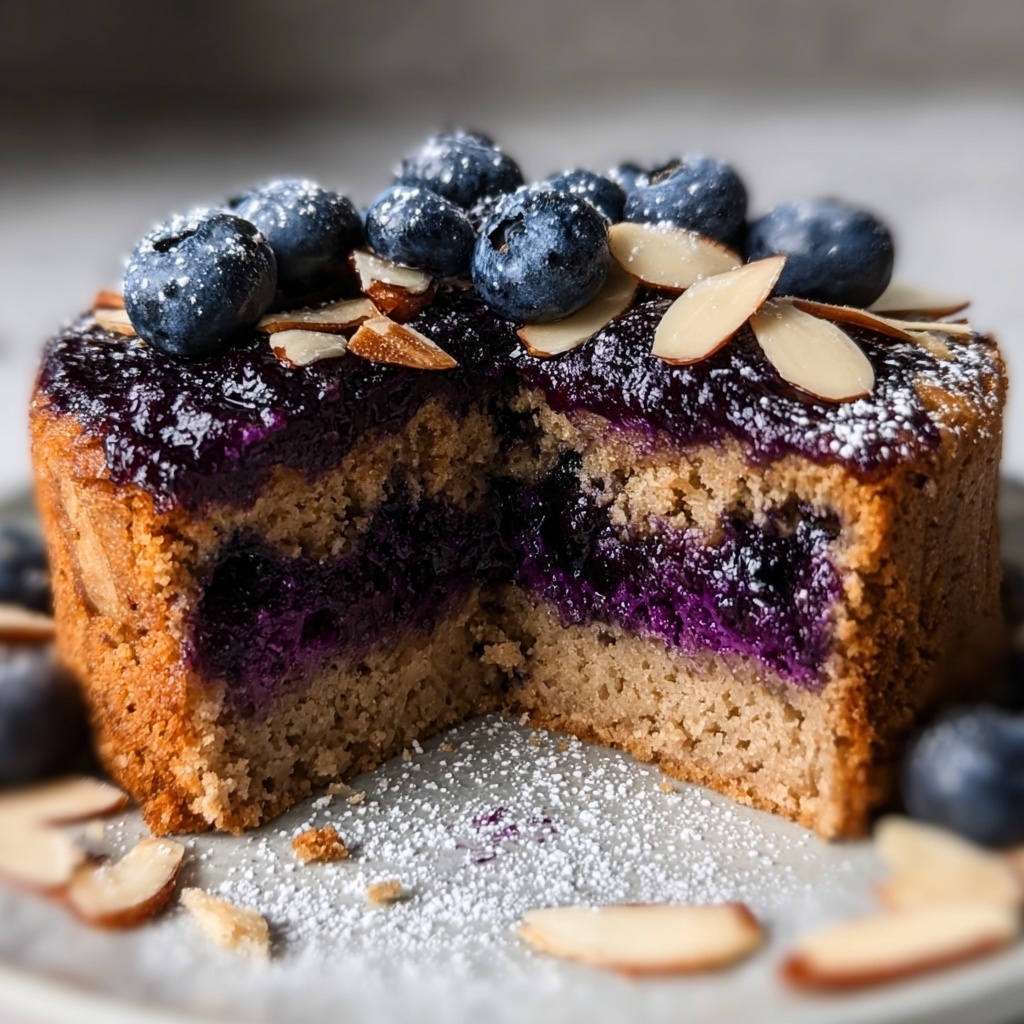 Almond Praline Blueberry Cake Recipe - Recipe Image