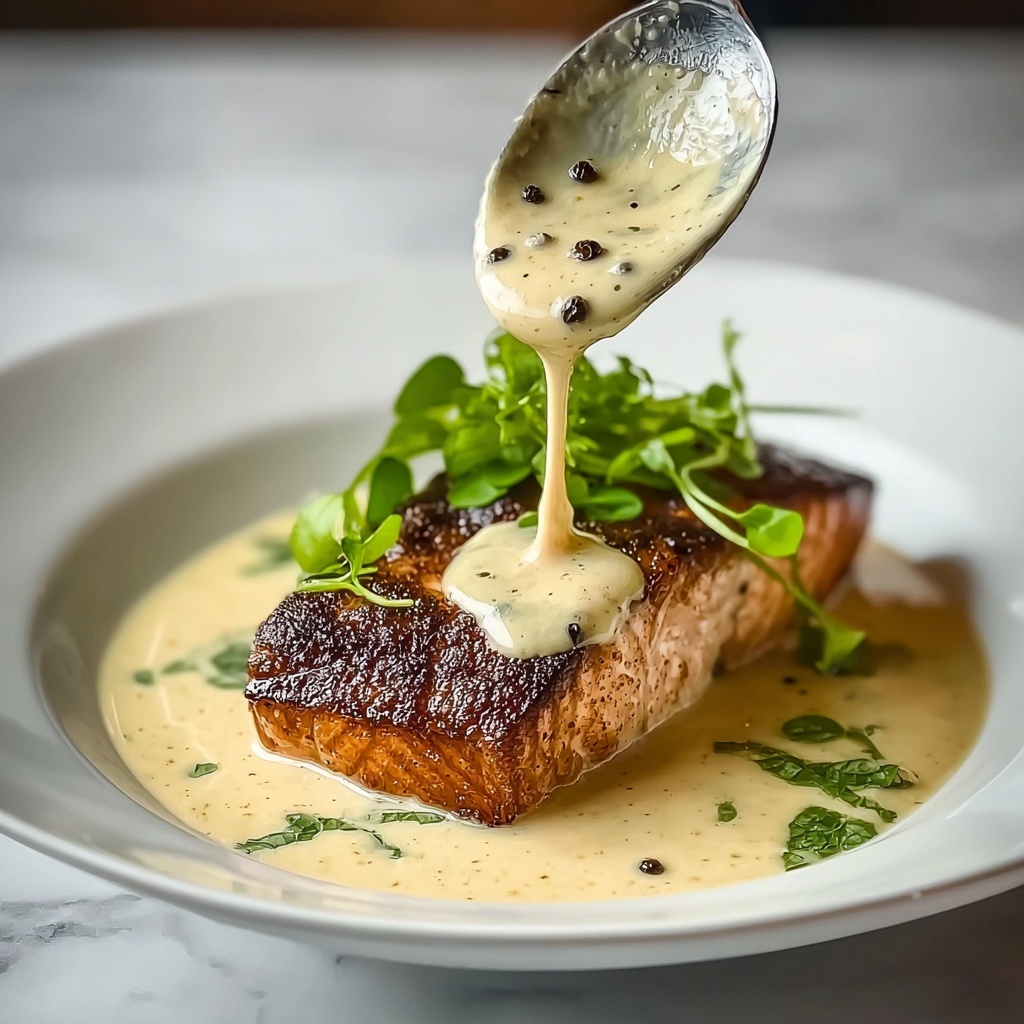 Blackened Salmon with Creamy Dijon Sauce Recipe - Recipe Image