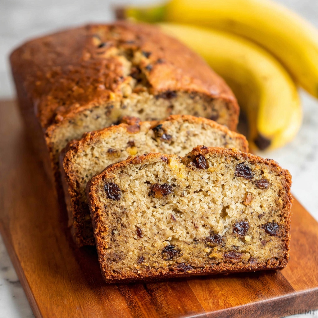 Moist Banana Bread with Walnuts and Raisins Recipe - Recipe Image