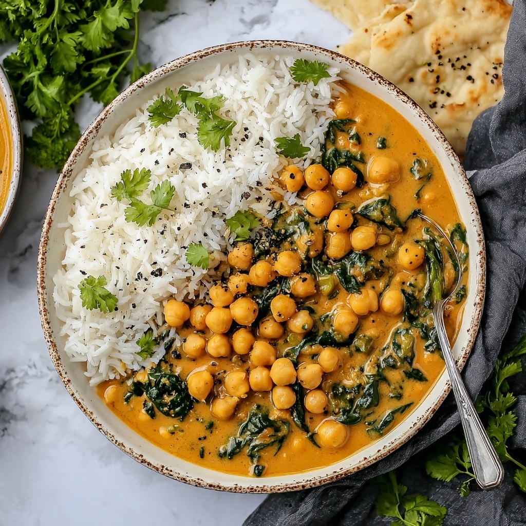 Chickpea Spinach Coconut Curry Recipe - Recipe Image