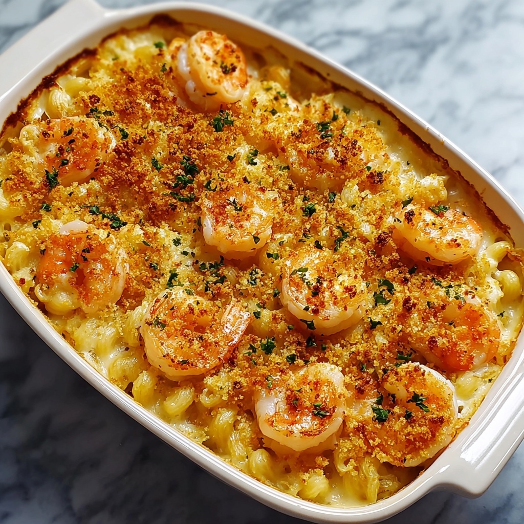 Creamy Shrimp and Rice Casserole with Cheddar and Breadcrumb Topping Recipe - Recipe Image