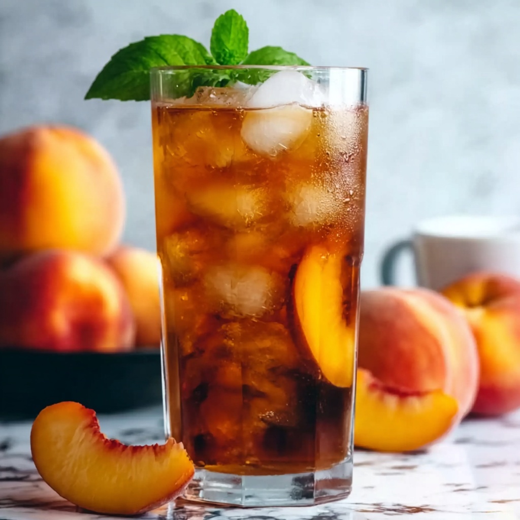 Sweet Peach Iced Tea Recipe - Recipe Image