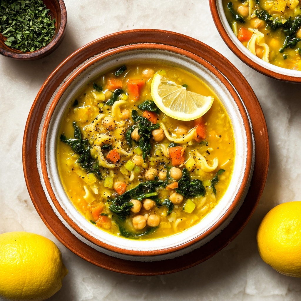 Golden Orzo Soup with Chickpeas Recipe - Recipe Image