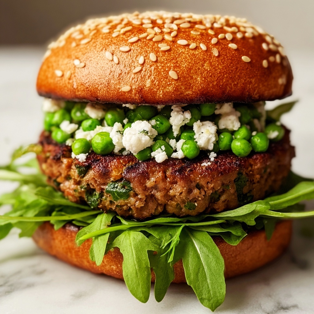 Sweet Pea and Feta Cheese Burgers: A Flavorful Twist Recipe - Recipe Image