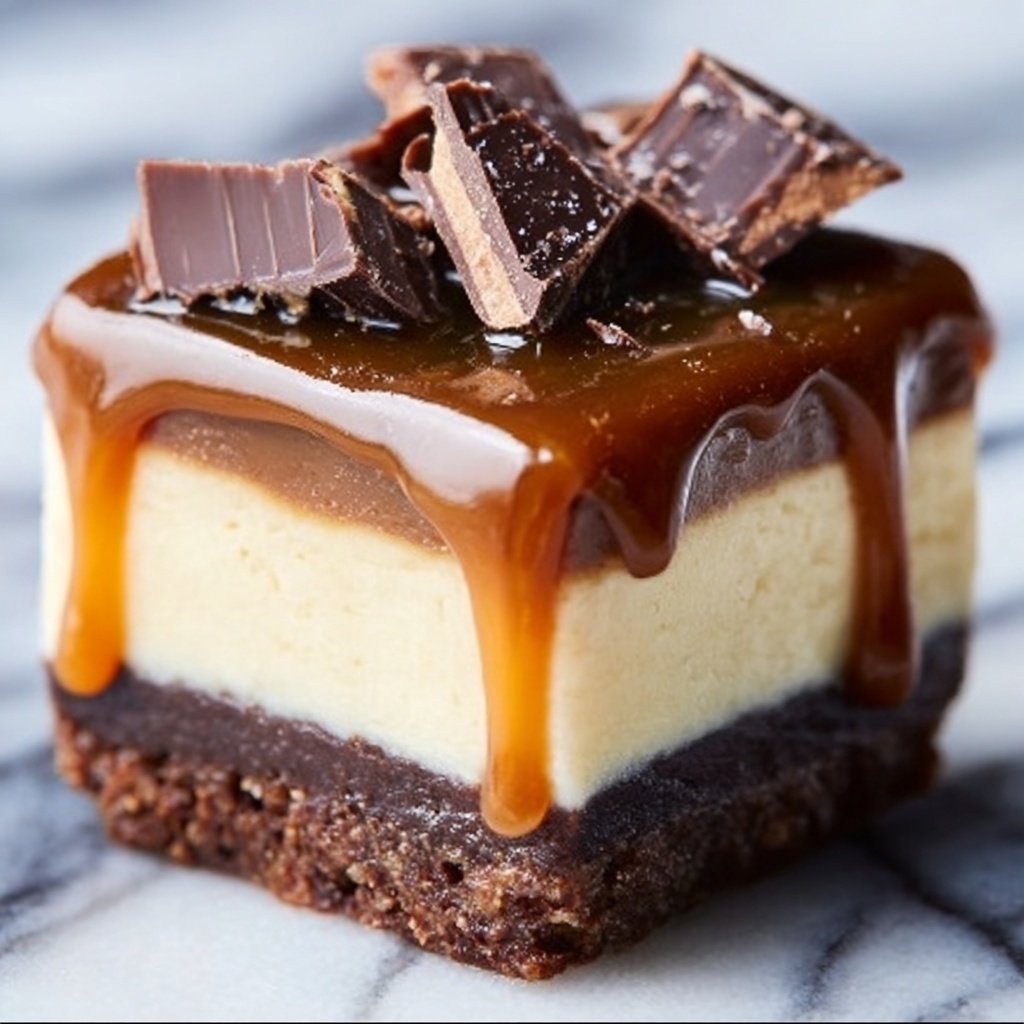 No Bake Chocolate Caramel Cheesecake Bites Recipe - Recipe Image