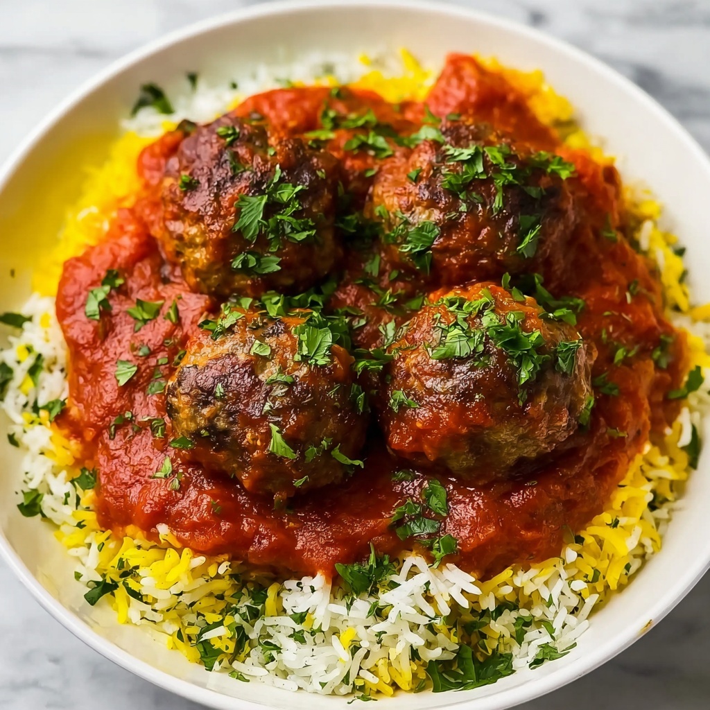 Meatballs with Tomato Sauce and Rice Recipe - Recipe Image