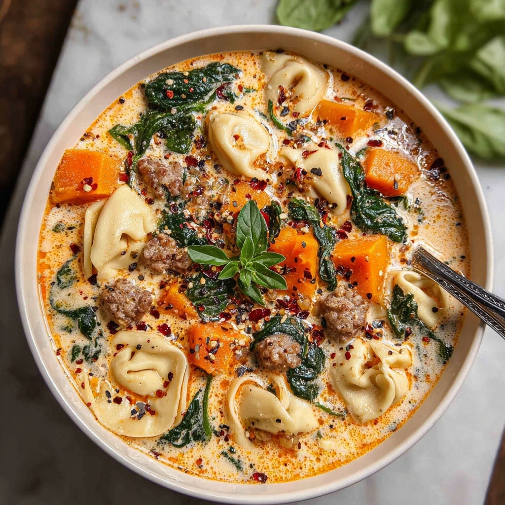 Creamy Sausage Tortellini Soup Recipe - Recipe Image