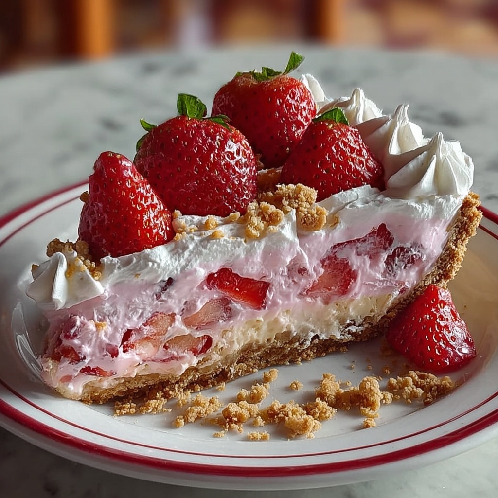 No-Bake Strawberry Crunch Cheesecake Recipe - Recipe Image