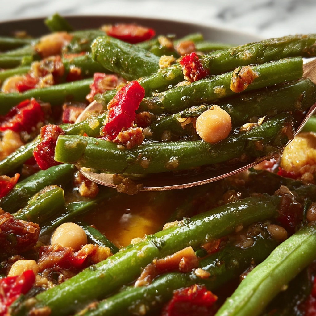 Smothered Green Beans with Bacon and Cream Recipe - Recipe Image