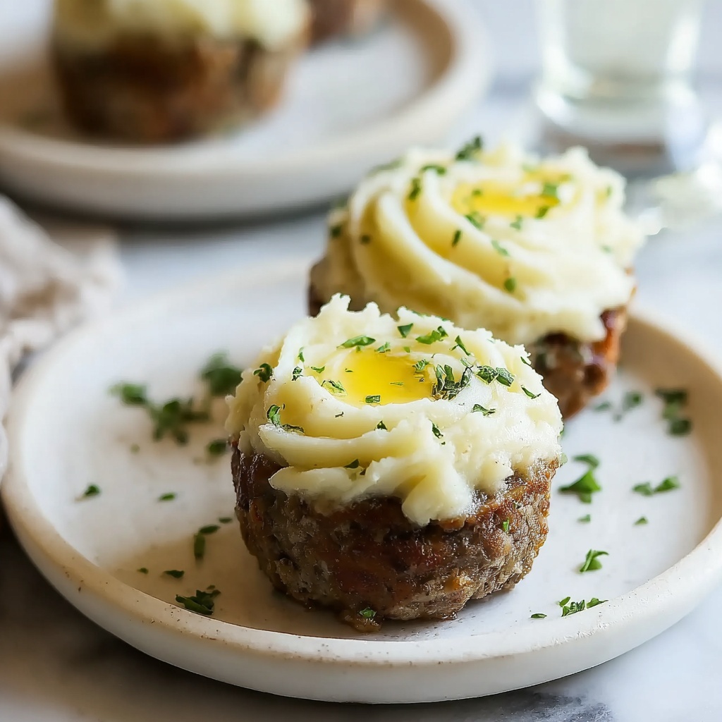 Mini Meatloaf Muffins with Creamy Mashed Potato Frosting Recipe - Recipe Image