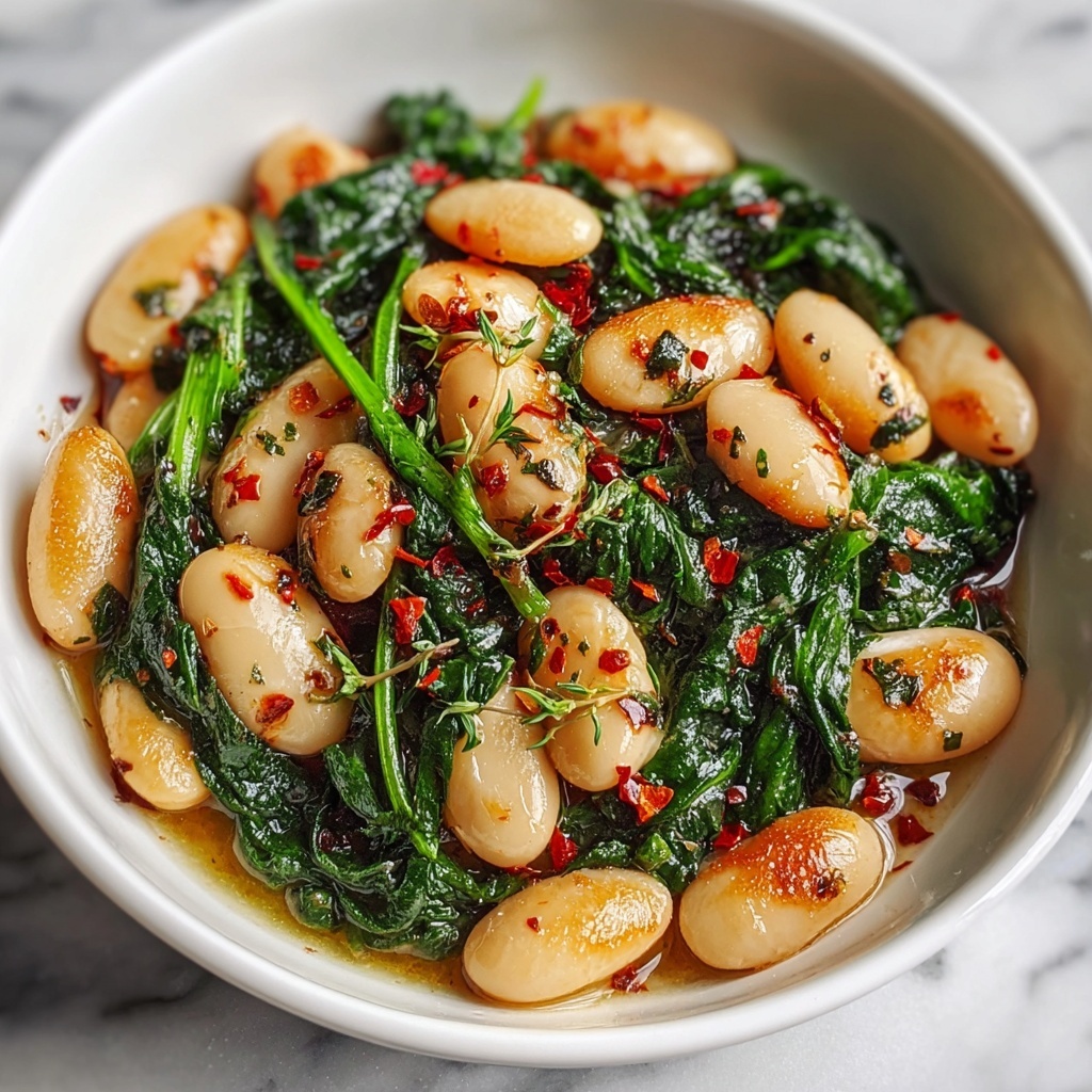 Vegan Lemon Garlic Beans Skillet Recipe - Recipe Image