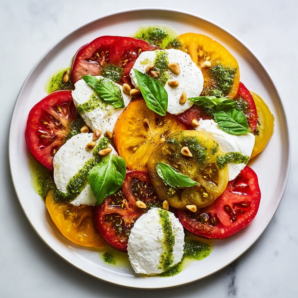 Heirloom Tomato Salad Board with Burrata and Basil Oil Recipe - Recipe Image