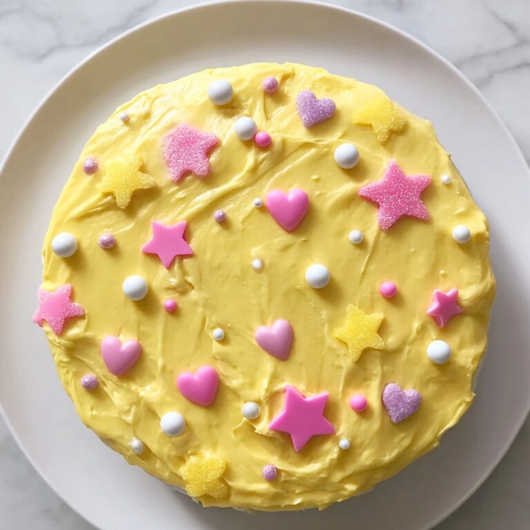 Château Princesse Cœurs Étoiles: Heart and Star-Shaped Rainbow Layer Cake Recipe