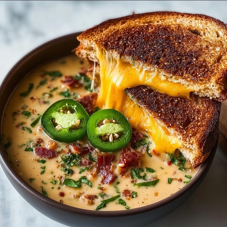 Spicy Jalapeño Popper Soup with Grilled Cheese Dippers Recipe