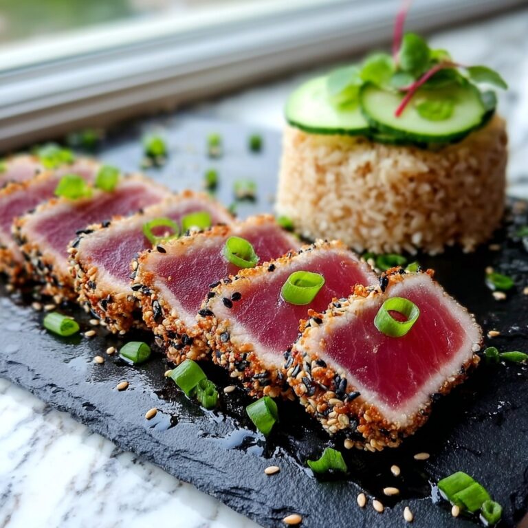 Simple Seared Ahi Tuna with Sesame Crust and Ginger Soy Sauce Recipe