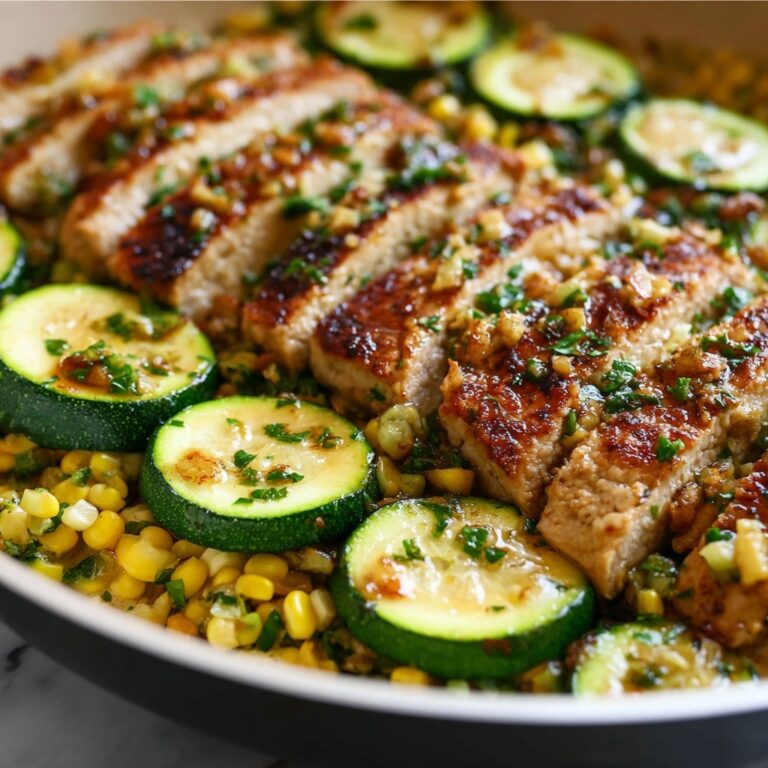 Garlic Butter Chicken with Zucchini & Corn Recipe