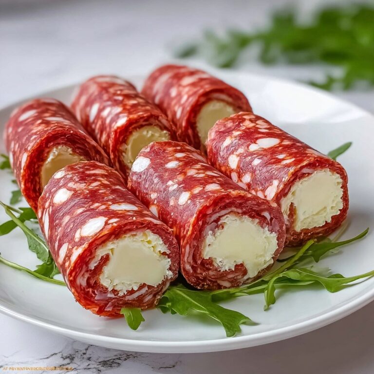 Salami Roll-Ups with Cream Cheese and Fresh Vegetables Recipe
