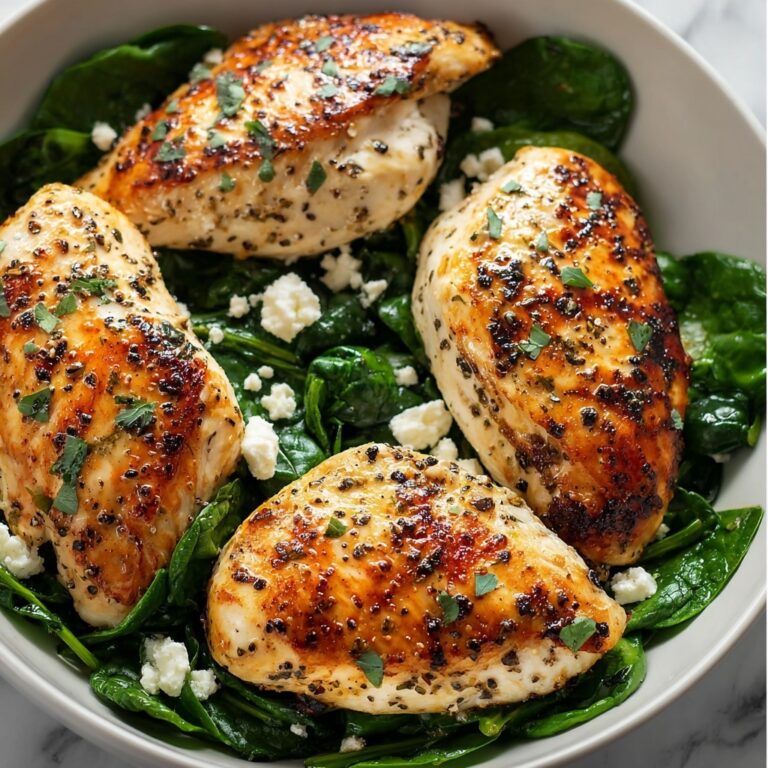 Low Carb Chicken Breast with Feta and Spinach Recipe
