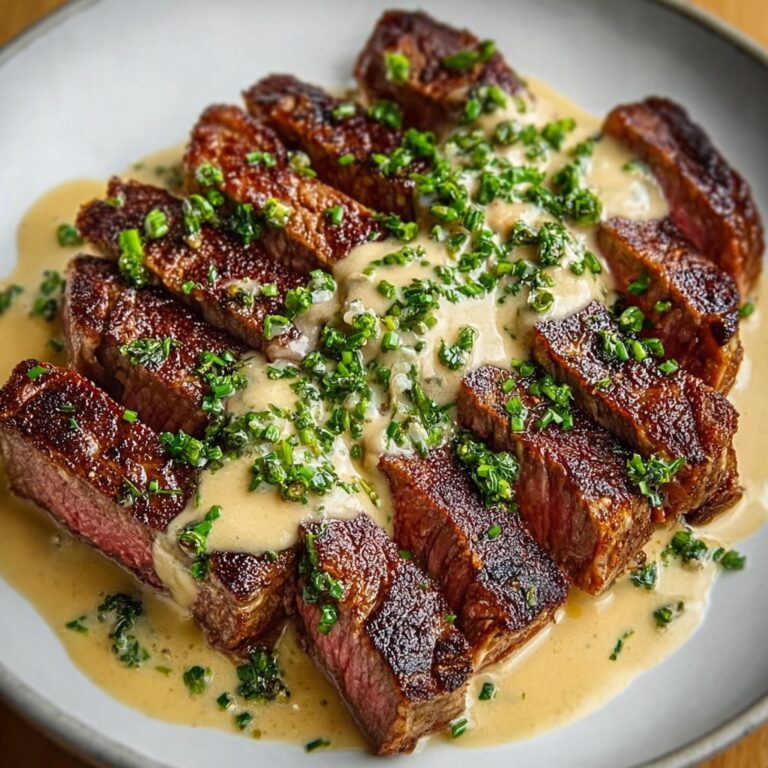 The Best Steak with Creamy Garlic Sauce Recipe