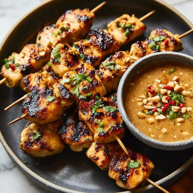 Easy Grilled Thai Chicken Skewers with Peanut Sauce Recipe