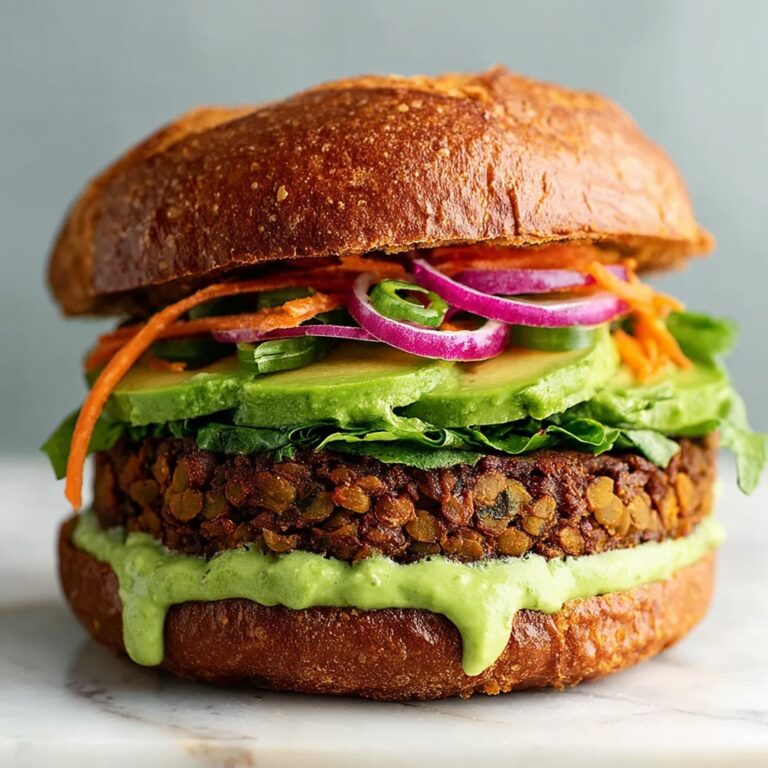 Lentil-Chickpea Veggie Burgers with Avocado Green Harissa Recipe