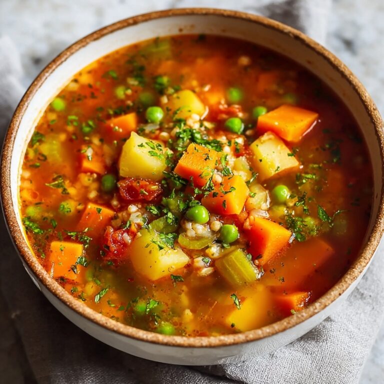 Hearty Vegetable Soup with Tomatoes, Potatoes, and Green Beans Recipe