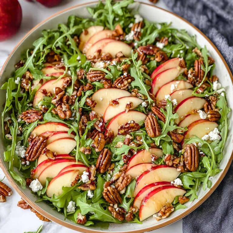 Zesty Apple Arugula Salad with Crunchy Maple Pecans Recipe