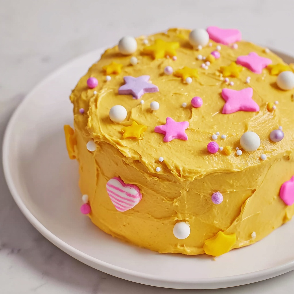 Château Princesse Cœurs Étoiles: Heart and Star-Shaped Rainbow Layer Cake Recipe - Recipe Image