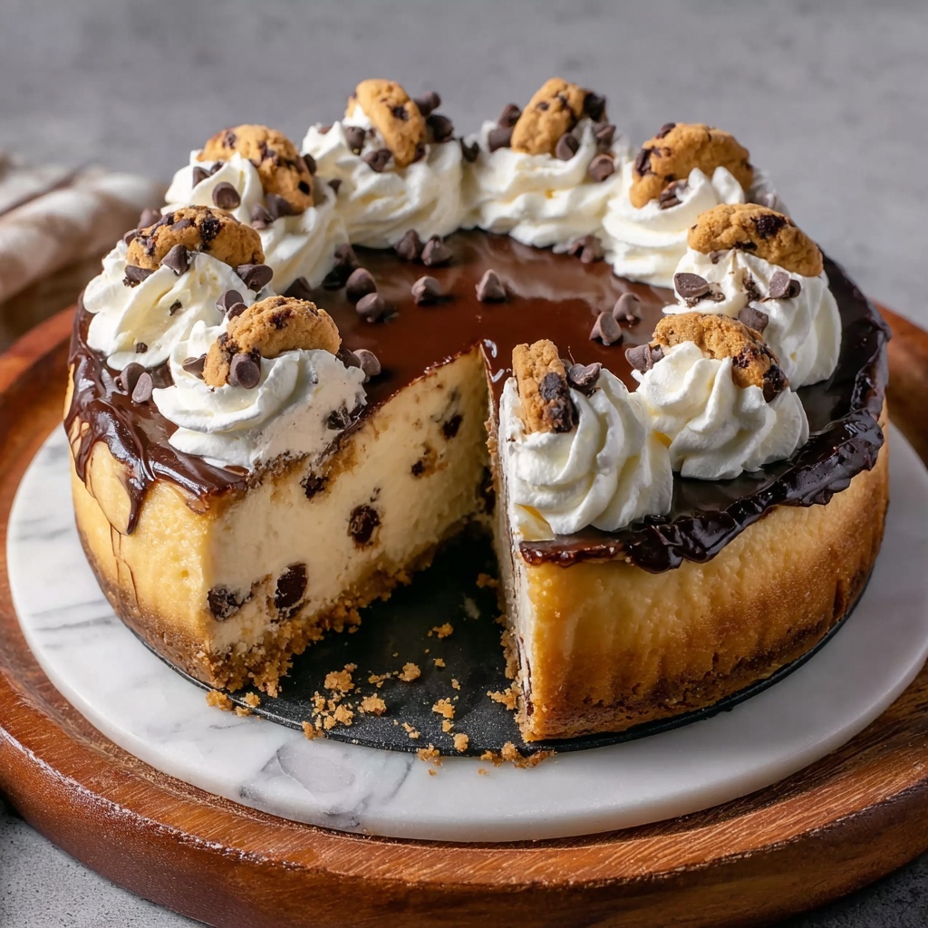 Chocolate Chip Cookie Dough Cheesecake Recipe - Recipe Image