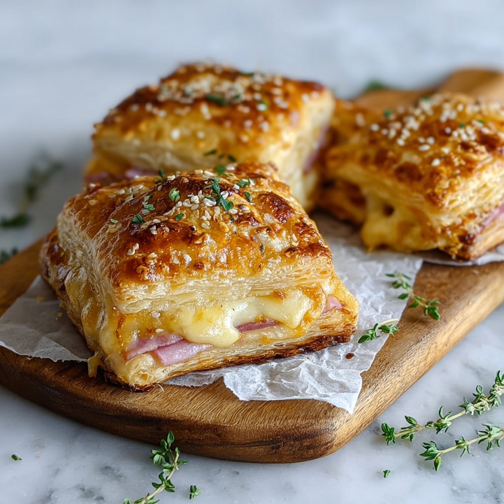 Ham and Cheese Puff Pastry Pockets Recipe - Recipe Image