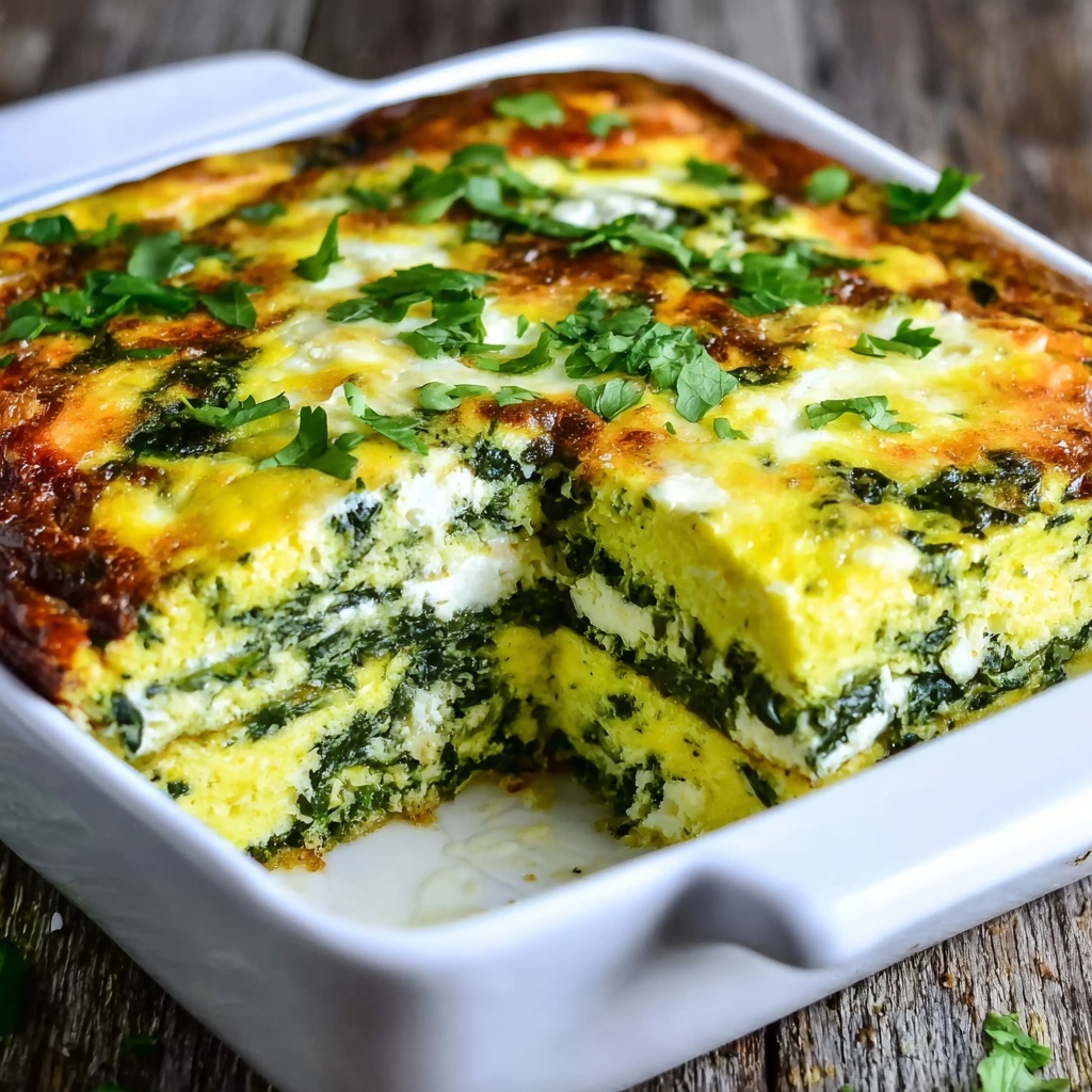 Spinach Egg Casserole for Easy Breakfast Meal Prep Recipe - Recipe Image