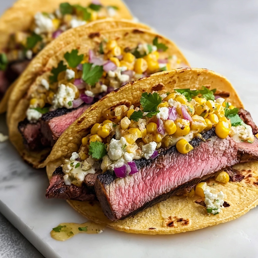 Grilled Elote Steak Tacos Recipe - Recipe Image