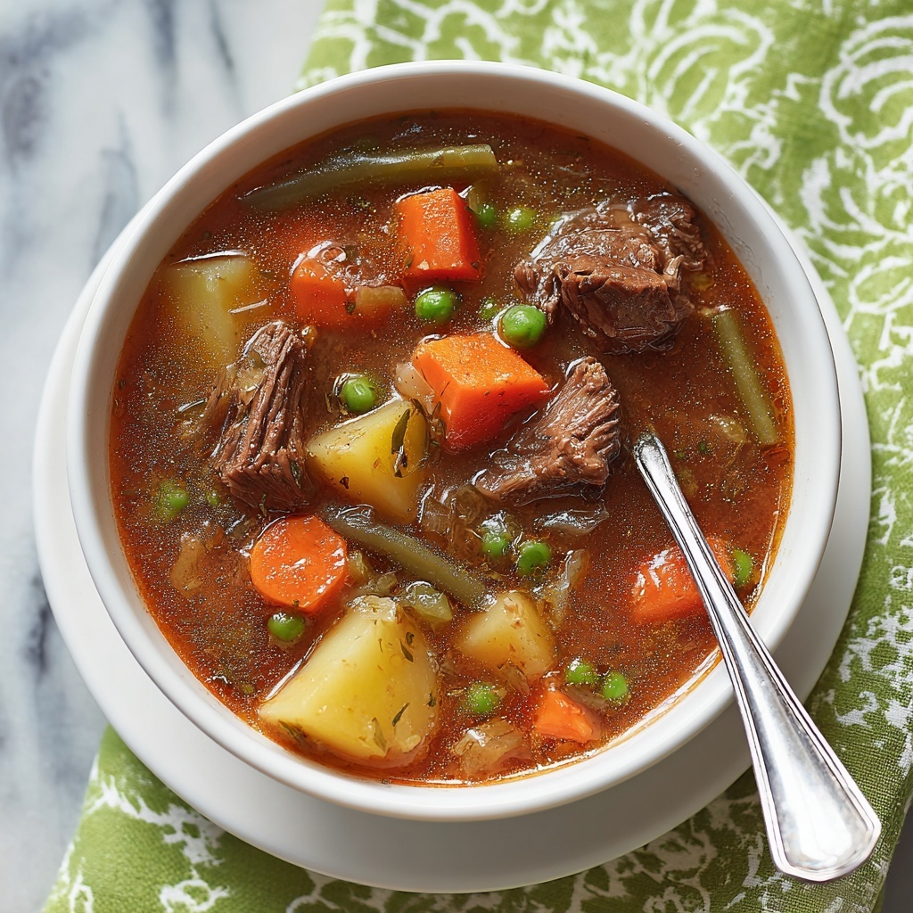 My Mom’s Old-Fashioned Vegetable Beef Soup Recipe - Recipe Image