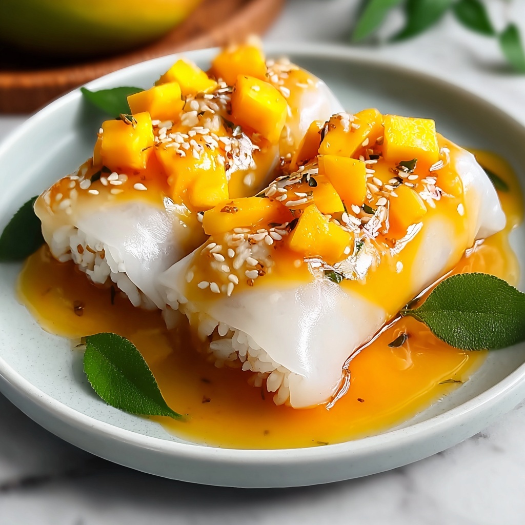 Sweet Mango Sticky Rice Rolls Recipe - Recipe Image