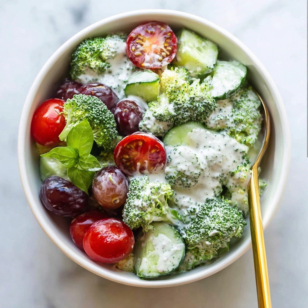 Greek Healthy Broccoli Salad with Cashew Lemon Dressing Recipe - Recipe Image