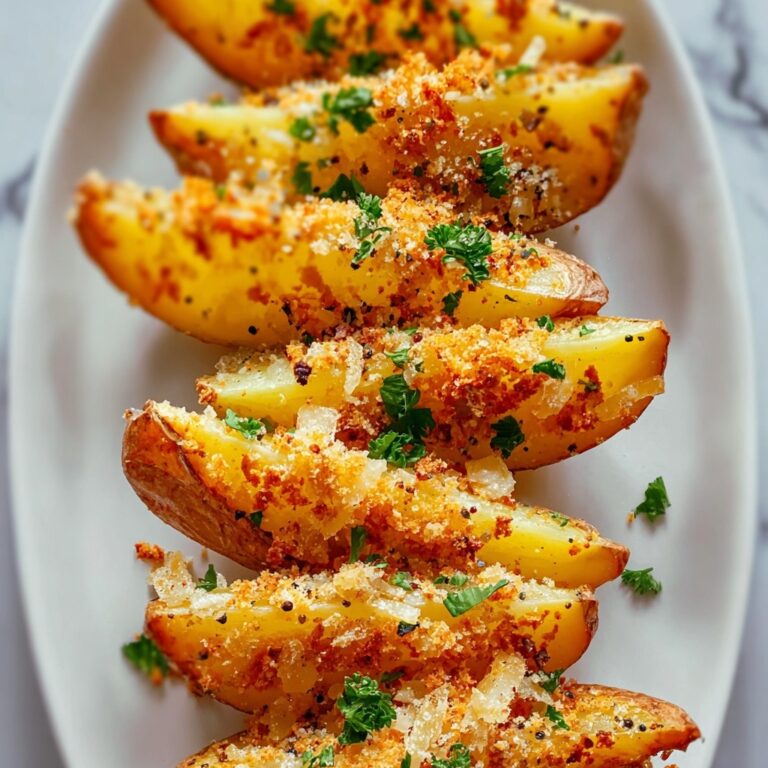 Baked Garlic Parmesan Potato Wedges Recipe