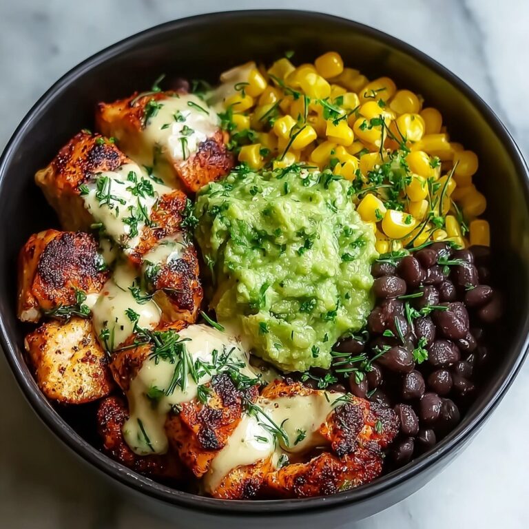 Chipotle Chicken Bowl with Black Beans, Corn, & Creamy Sauce Recipe