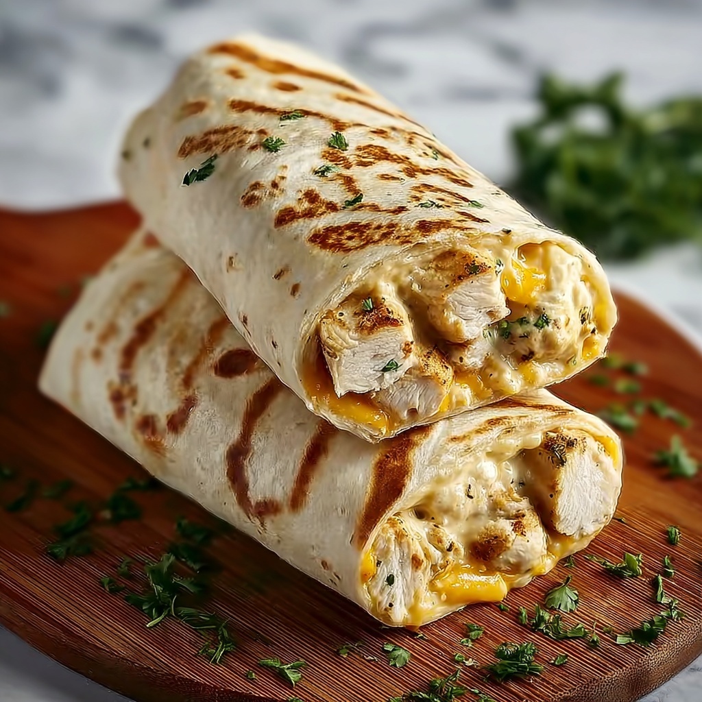 Garlic Cheesy Chicken Wraps Recipe - Recipe Image