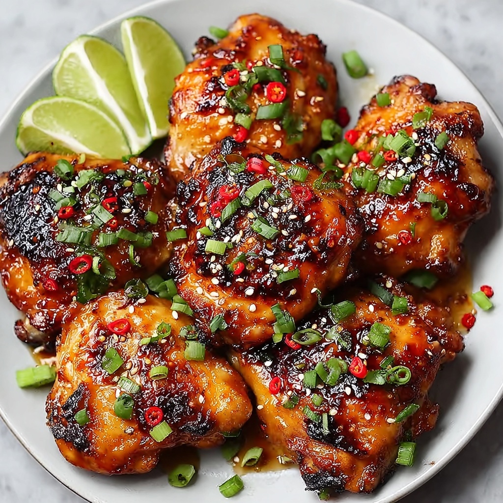 Sticky Sweet Chili Chicken Thighs in Air Fryer Recipe - Recipe Image