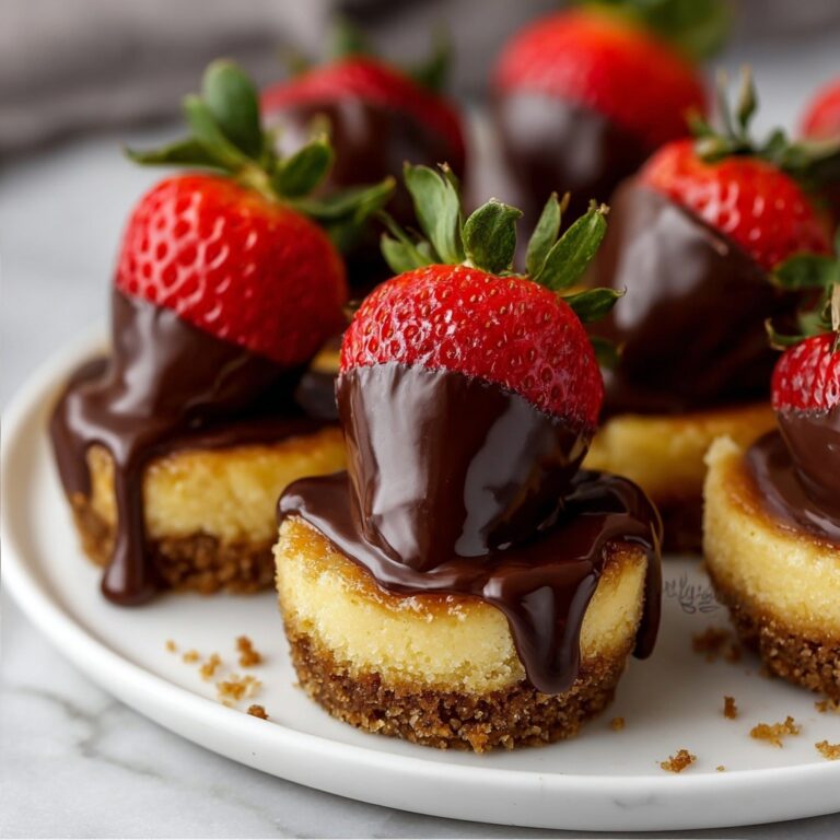 Chocolate-Dipped Strawberry Mini Cheesecakes Recipe